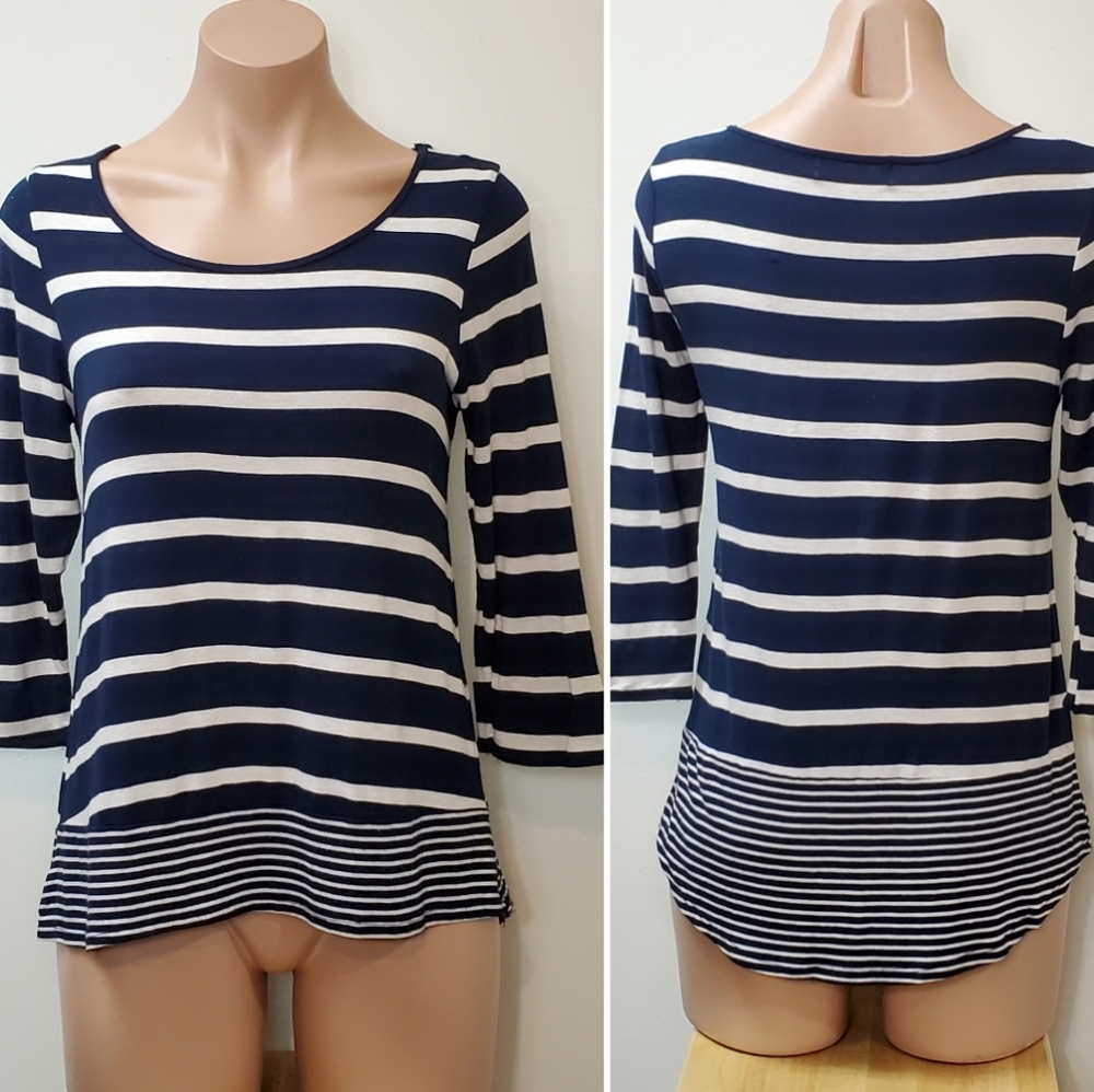 Olive & Oak Striped High-Low Shirt